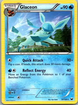 Glaceon 30/108 Dark Explorers Rare Pokemon - Image 1