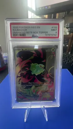 PSA 9 MINT Pokemon Bulbasaur 133/132: Mega Evolution Holo STAMPED Promo - Image 1