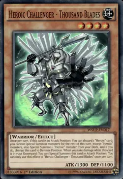Heroic CHallenger - Thousand Blades - Super Rare 1st Ed. WSUP-EN017 LP YuGiOh - Image 1