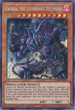 1x (LP) Exodia, the Legendary Defender - TN19-EN003 - Prismatic Secret Rare - Li - Image 1