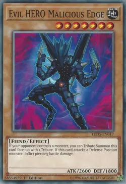 1x (NM) Evil HERO Malicious Edge - LED5-EN017 - Common - 1st Edition YuGiOh - Image 1