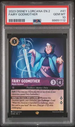 2023 Disney Lorcana 41/204 Fairy Godmother Rise of the Floodborn PSA 10 Gem Mint - Image 1