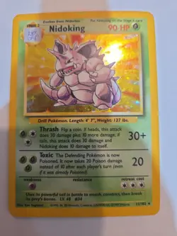 Pokemon Nidoking Holo Card 011/102 Base Set Ungraded LP - Image 1