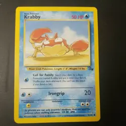 Krabby 51/62 - Fossil SET - Unlimited - VINTAGE WOTC POKEMON CARD - Near Mint - Image 1