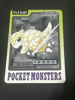 Bandai Carddass Sandshrew Pokemon Card No.027 1997 Japanese LP - Image 1