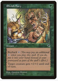 Vintage Magic the Gathering Elvish Fury (x4) PLAYSET MtG Tempest! - Image 1