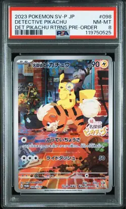 PSA 8 Pikachu Pokemon Card Japanese 098/SV-P Nintendo Switch Promo Japanese - Image 1