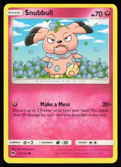 Snubbull 137 214 C Lost Thunder Pokemon Lightly Played - Image 1