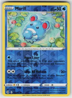 Marill 058 Reverse Holo 264 C Fusion Strike Pokemon Lightly Played - Image 1