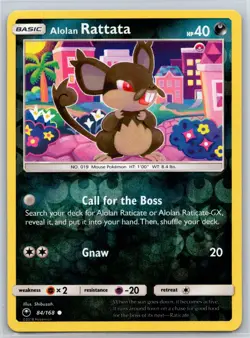 Alolan Rattata 84/168 C Celestial Storm Reverse Holo LP Pokemon - Image 1