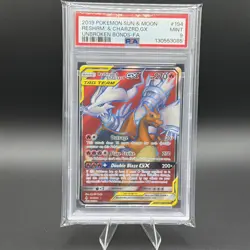 Pokemon 2019 Unbroken Bonds Reshiram & Charizard GX 194/214 PSA 9 Tag Team - Image 1