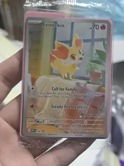 Pokemon TCG Fennekin 080 Promo Pokemon Center Stamped Sealed - Image 1