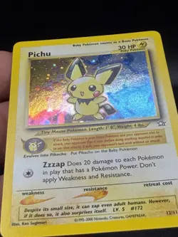 Pokemon Pichu 12/111 Holo Rare Neo Genesis Pokemon NM Unlimited HB3 - Image 3