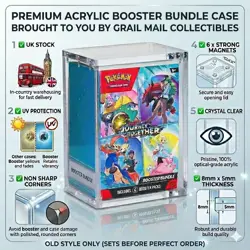 6 Booster Pack Bundle Acrylic Display Case Pokemon UV protection Non sharp edges - Image 1