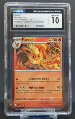 Pokemon Graded Flareon #167 English SVP Black Star Promo CGC 10 - Image 1