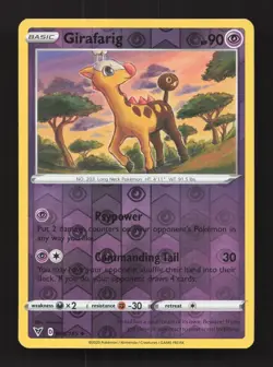 Girafarig 065/185 Uncommon Vivid Voltage Pokemon Reverse Holo Near Mint - Image 1