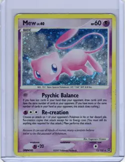 Pokemon Mew Lv. 40 15/132 2007 Holo HEAVILY PLAYED - Image 1