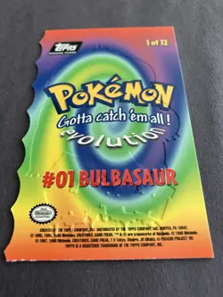 1999 Topps Pokemon Movie #E1 Bulbasaur Black Logo Diecut - Image 2