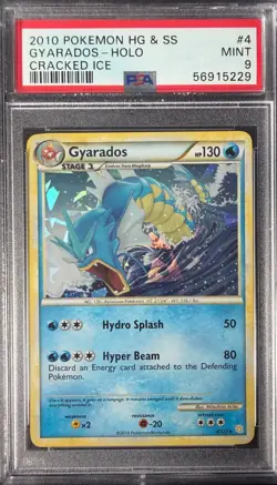 2010 Pokemon Heartgold Soulsilver Gyarados #4 - Cracked Ice Holo PSA 9 - Image 1