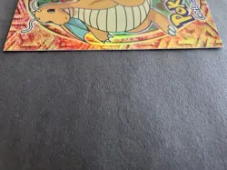 Topps Pokemon Movie 1999 #E12 Dragonite Black Label Sandpaper Rainbow Foil NM - Image 3