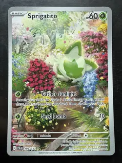 Pokemon Sprigatito 196/193 Sv02: Paldea Evolved Holo Illustration Rare (NM) - Image 1