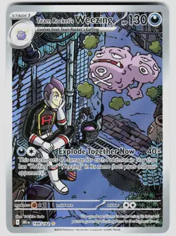 TEAM ROCKET'S WEEZING 199/182 ILLUSTRATION RARE DESTINED RIVALS POKEMON NM/M - Image 1
