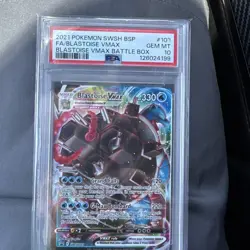 2021 Pokemon SWSH Blastoise VMAX Full Art Battle Box BLACK STAR PROMO #103 PSA10 - Image 1