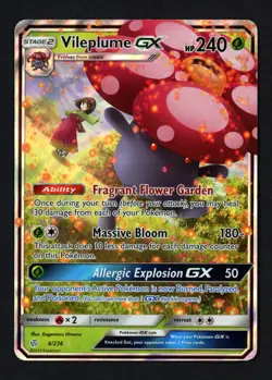 Vileplume GX 4/236 SM - Cosmic Eclipse Holofoil Ultra Rare Pokemon TCG - Image 1
