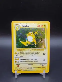 Raichu 14/102 Base Set Unlimited Holo LP Pokemon Card - Image 1