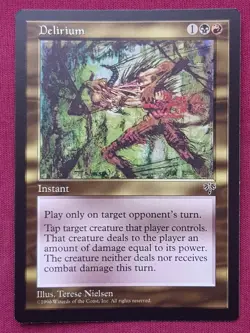 Magic The Gathering MIRAGE DELIRIUM black/red card MTG - Image 1