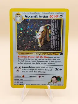 2000 Giovanni's Persian Gym Challenge Holo Rare No. 8/132 Pokemon Card SWIRL - Image 1