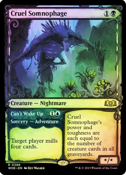 MTG FOIL Cruel Somnophage // Can't Wake Up Showcase - Wilds of Eldraine #286 - Image 1