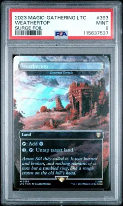 PSA 9 MTG LTC Lord Of The Rings Weathertop Surge Foil 0393 Deserted Temple - Image 1