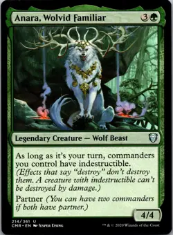 Anara, Wolvid Familiar 214 Uncommon Commander Legends Magic: The Gathering LP - Image 1