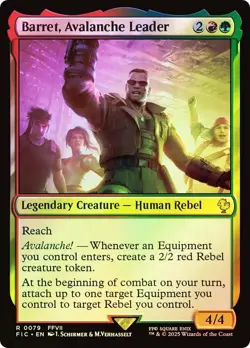 MTG SURGE FOIL Barret, Avalanche Leader - FINAL FANTASY Commander #079 - Image 1