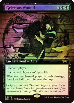 MTG FOIL Grievous Wound Extended Art - Duskmourn: House of Horror #375 - Image 1
