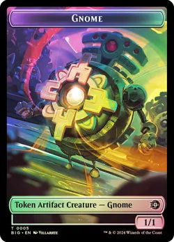 MTG FOIL {Gnome Token} // {Mercenary Token} - The Big Score #005 - Image 1