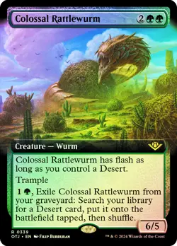 MTG FOIL Colossal Rattlewurm Extended Art - Outlaws of Thunder Junction #339 - Image 1