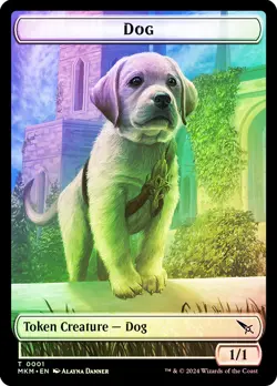 MTG FOIL {Dog Token} // {Thopter Token} (1/1) - Murders at Karlov Manor #001 - Image 1