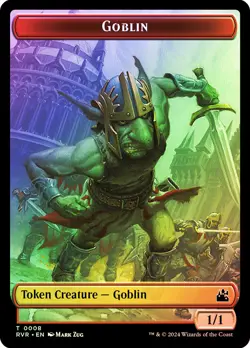 MTG FOIL {Goblin Token} (1/1) // {Wurm Token} - Ravnica Remastered #008 - Image 1