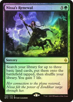 MTG FOIL Nissa's Renewal - Battle for Zendikar #180 - Image 1