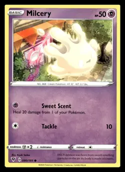 Milcery Common 080/185 SWSH04: Vivid Voltage Pokemon Card - Image 1