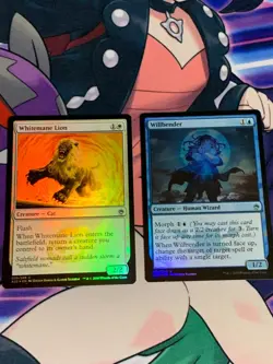 C1549 MAGIC GATHERING MASTERS 25 WHITEMANE LION 039 WILLBENDER 078 FOIL LP MTG - Image 1