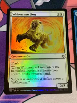 C1549 MAGIC GATHERING MASTERS 25 WHITEMANE LION 039 WILLBENDER 078 FOIL LP MTG - Image 2