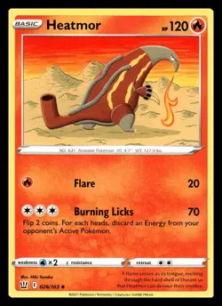Heatmor Uncommon 026/163 SWSH05: Battle Styles Pokemon Card - Image 1