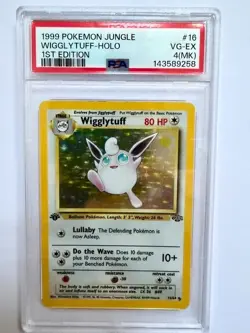 1999 Pokemon Jungle Wigglytuff Holo #16 1st Edition PSA 4 MK WOTC - Image 1
