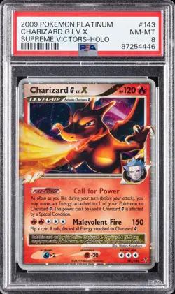 2009 POKEMON PLATINUM SUPREME VICTORS #143 CHARIZARD G LV.X-HOLO PSA 8 - Image 1