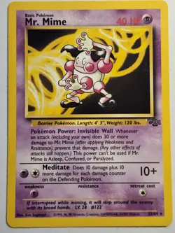 Pokemon Mr. Mime 22/64 Jungle Rare Regular LP - Image 1