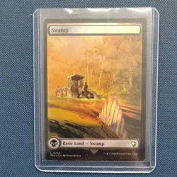 MTG Jurassic Park REX Basic Land Lot 4 Cards Forest Island Mtn (Swamp FOIL) - Image 3
