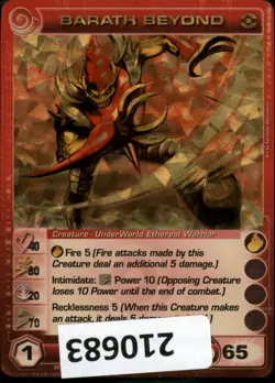 (210683) BARATH BEYOND 40/80/20/70/65 (1 Max Stats) Super Rare Foil Chaotic Card - Image 1